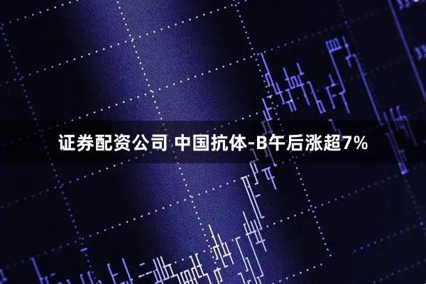 证券配资公司 中国抗体-B午后涨超7%