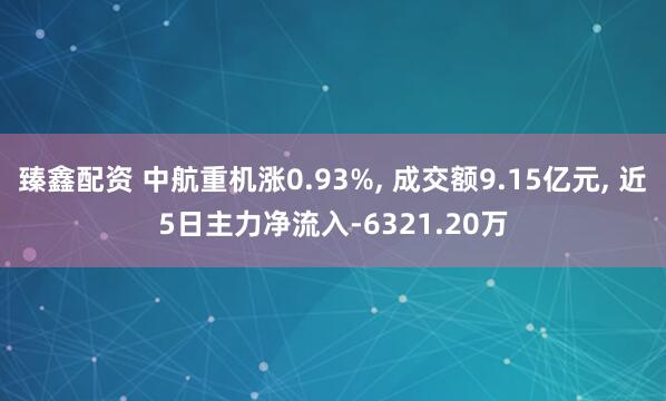 臻鑫配资 中航重机涨0.93%, 成交额9.15亿元, 近5日主力净流入-6321.20万